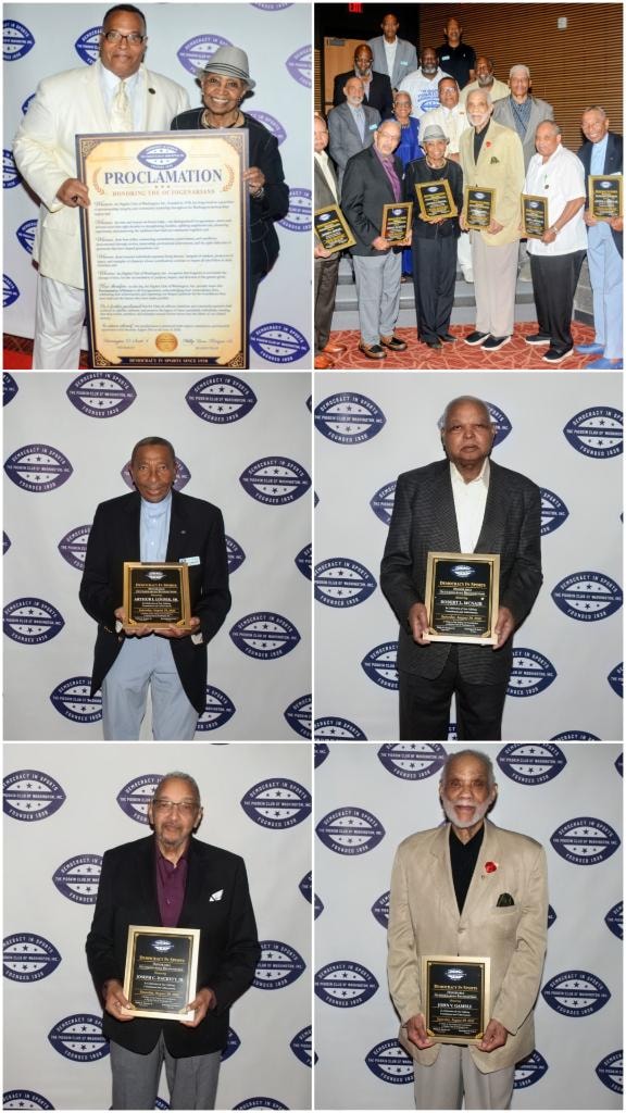 Octogenarian Recognition Luncheon — honoree collage with proclamation