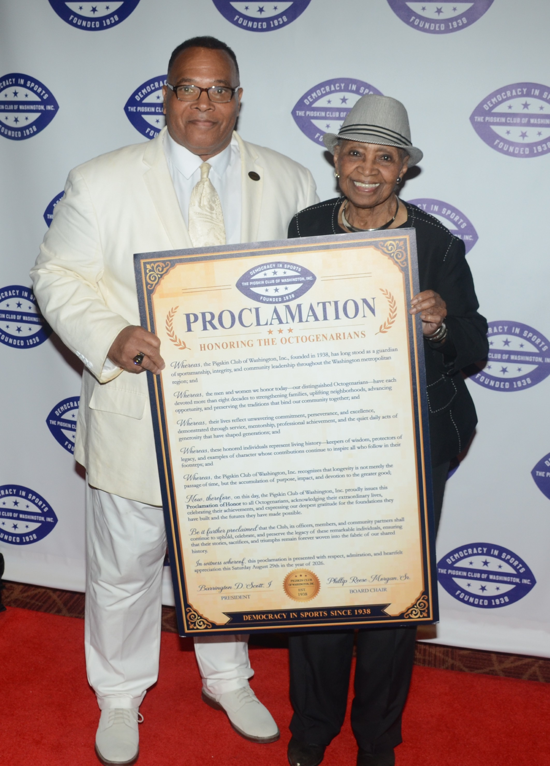 Octogenarian Recognition Luncheon — honorees with presenters
